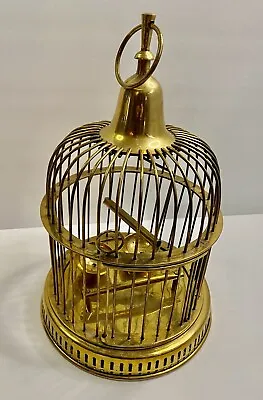 Brass Dome Bird House Cage Approx 12” Tall Vintage Home Decor Perch Feeders • $69.95