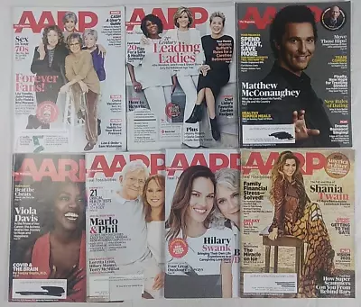 Lot Of 7 AARP Magazines 2016-2020-2023 Shania Twain Matthew McConaughey Marlo P. • $12.99