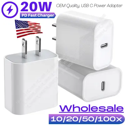 Lot 20W USB-C Type C Fast Charger Power Adapter Block For IPhone 15 14 13 12 Pro • $329