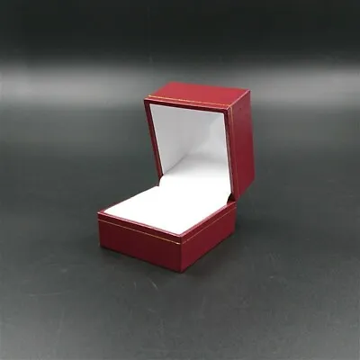 Large Or Mens Maroon Leatherette & Velvet Jewellery Ring Gift Box Brand New  • $15.73