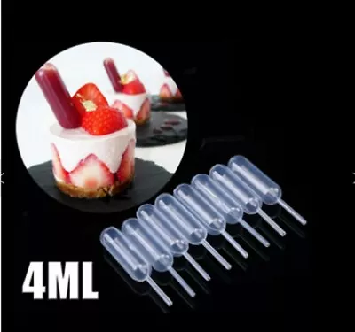 50 Pcs 4ml Plastic Squeeze Transfer Pipettes - Droppers For Cupcakes & Ice Cream • $6.99