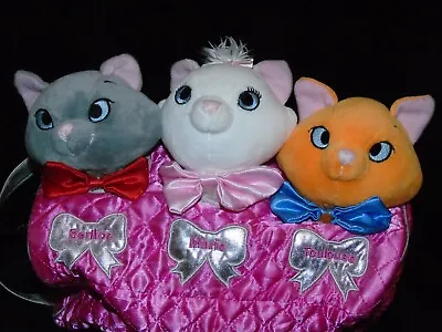 Disney Store Aristocats Marie Toulouse Berlioz Kittens Plush Soft Toy Bag Extras • £50