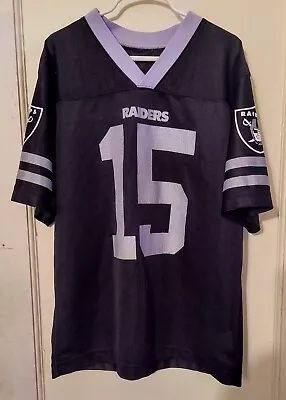 Oakland Raiders Black Silver Matt Flynn #15 Jersey Child Size Large 12-14 • $15.75