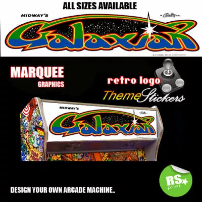 Galaxian Graphic Arcade Artwork Marquee Stickers Graphic / All Sizes   • £10.01