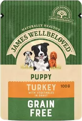 James Wellbeloved - Hypoallergenic Wet Puppy Food | Grain-Free Turkey | 12x100g • £23.49