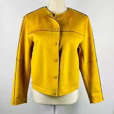$15 • Buy Zara Basics Yellow Suede Jacket Women's Size XS