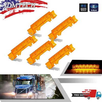 5Pack Amber Lens Amber LED Cab Roof Marker Lights For 2003-up Volvo VN/VNL Truck • $26.99