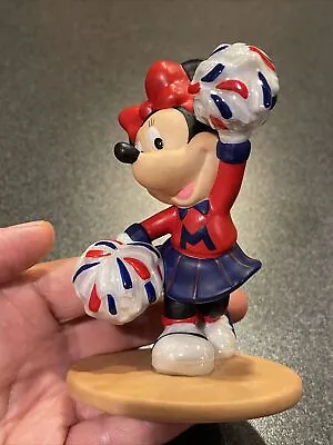 Disney Red  & Blue Minnie Mouse Cheerleader Porcelain Figurine 4” • $25