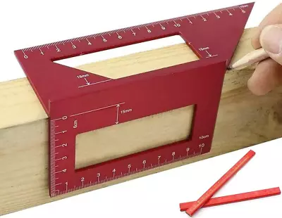 Aluminum Alloy Square For Woodworking Miter Scriber T Ruler 45/90 Degree Angle R • $21.40