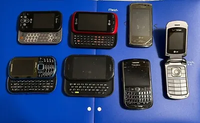 Lot  7 Old Vintage LG Samsung Keyboard Phones  AT&T Verizon Blackberry Untested • $35