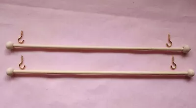 Dolls House 2 Extra Long Handmade Wooden  Adjustable Curtain Poles With Fittings • £1.99