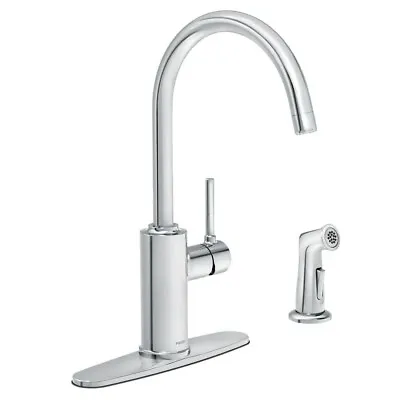 MOEN Sombra Single-Handle Standard Kitchen Faucet With Side Sprayer In Chrome • $79.50