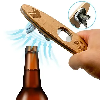 Magnetic Bottle Opener Made Of Real Wood Design To Automatically Catch A Bottle • $10.95