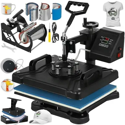 8 In 1 Heat Press Machine Transfer Sublimation 12X15in 1Hat 4Mug 2Plate Shirt  • $310