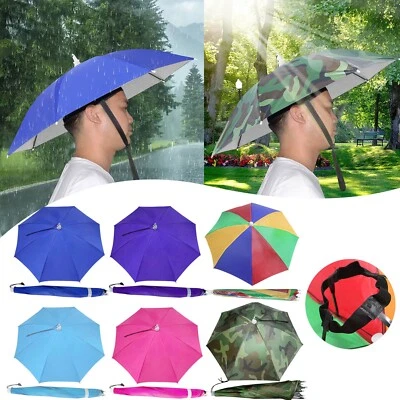 $20.52 • Buy 1PC Outdoor Umbrella Hat Adult And Kids Folding Cap For Beach Fishing Golf