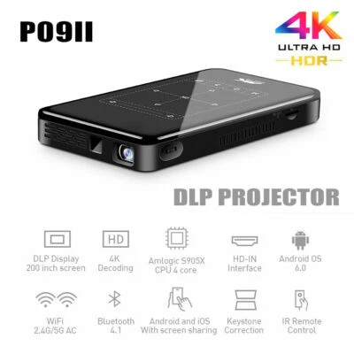  6.0 2.4/5G WiFi Mini DLP Projector LED 3D 8G   Media Player • $348.38