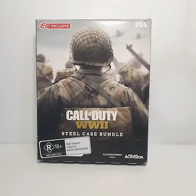 Call Of Duty: WWII - Steel Case - PS4 **Free Postage** Sony PlayStation 4 • $27.88