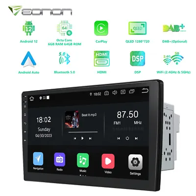 Eonon UA12S Plus Android 12 6+64G Double 2Din 10.1  Car Stereo Radio GPS CarPlay • $283.33