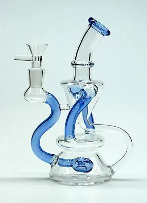 7.5  Blue Klein Vortex Recycler Tobacco Smoking Water Pipe Hookah Bubbler Bong • $49.99