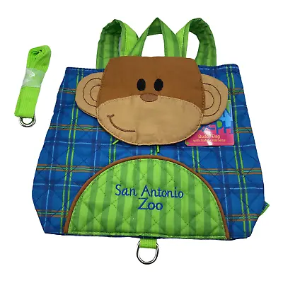 Stephen Joseph Kids Little Buddy Bag With Safety Harness Monkey Green Backpack • $11.99