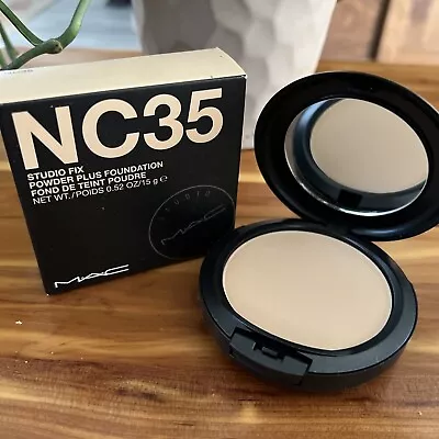 MAC Studio Fix Powder Plus Foundation ~ NC35 ~ .52oz/15g ~ NIB • $28.95