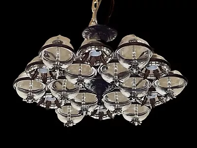 Chandelier Vintage 1930 Style Mazzega IN Bubbles Murano Glass • $486.59