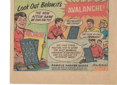 Vtg Original 1967 Parker Brothers AVALANCHE Marble Game Comic Book Print Ad Page • $8.79