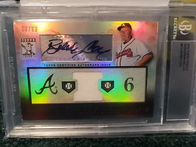 2010 Topps Tribute Bobby Cox Memorabilia Autograph TAR-BC /99 BGS Slabbed HOF • $199