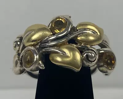 Bixby 925 Sterling Silver & 18k Gold Ring 6 Gram Weight Size 6 ((no Reserve)) • $31