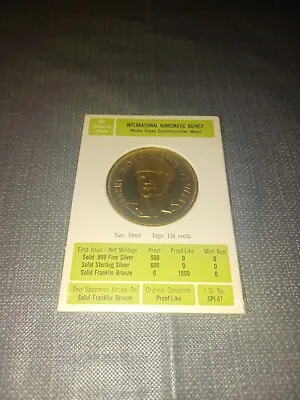  Franklin Mint Solid Franklin Bronze Proof Like Moshe Dayan  Commemorative Medal • $9.95