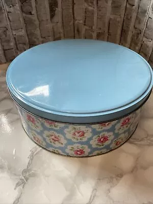 £24.99 • Buy Large Cath Kidston Round Cake Tin Rose Floral Motif Blue 26cm Storage Craft Gc