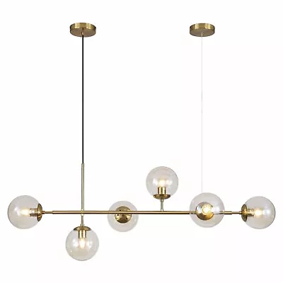 KCO Lighting Modern Brass Chandelier Mid Century Gold Sputnik Pendant Light 6-L • $120