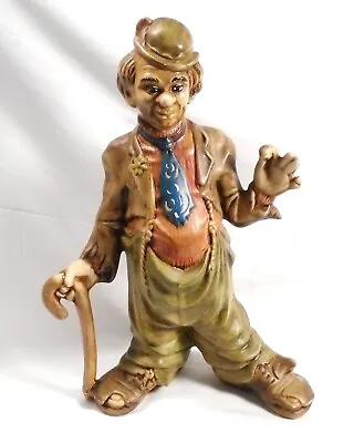 The Hobo Clown 70's Vintage Ceramic Decorative Statue 16 Inches • $44.99