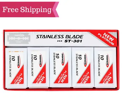 $7.99 • Buy DORCO ST301 Platinum Stainless Double Edge Safety Razor Blades, 100 Total Razors