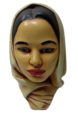 Vintage Marwal Woman Girl Head Statue Figurine With Scarf Hijab • $40.99