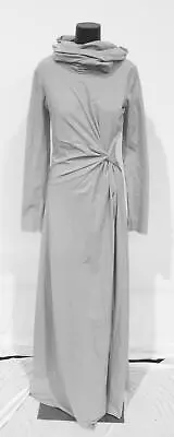 Folasade Women's Long Neck Twist Knot Side Slit Robin Maxi Dress FR7 Gray Medium • $23.75