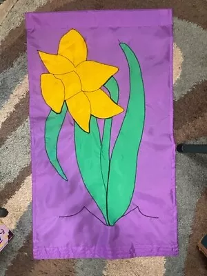 Daffodil Flower Seasonal Welcome Spring / Summer Handmade Large Decorative Flag • $27