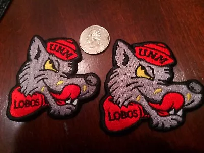 (2) UNM University Of New Mexico LOBOS Iron On Embroidered Patches Lot 3  X 2.5 • $9.95