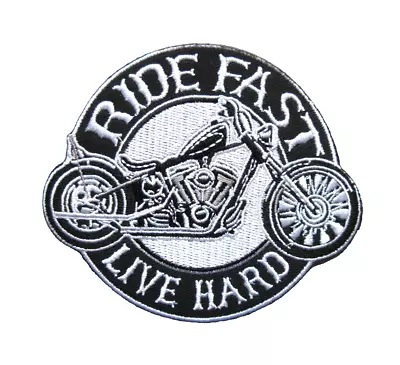 Ride Fast Live Hard Motorcycles Bikers Jacket Vest Embroidered Iron On Patch • $4.99