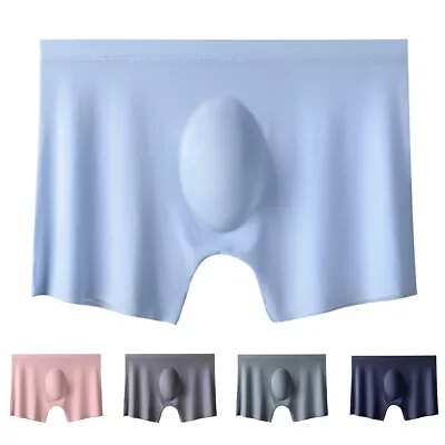 3D Mens Boxer Ice Silk Transparent Underwear Briefs Ultra Thin Underpants AU • $3.86