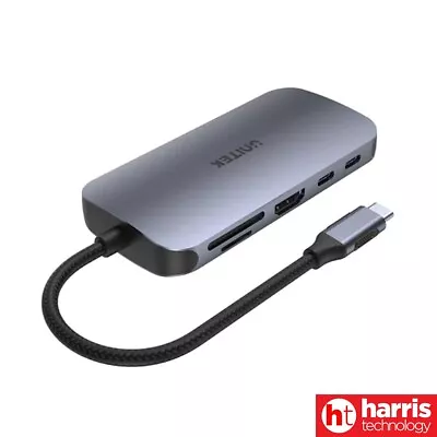 UNITEK D1071A UHUB N9+ 9-in-1 USB-C Ethernet Hub With HDMI 100W Power Delivery • $54.50