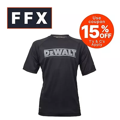 DeWalt Easton Lightweight Logo Performance Fitted T-Shirt Black Large Med XL 2XL • £13.95