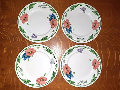 Set Of 4 Villeroy & Boch 8-1/4  Salad Plates Amapola Pattern • $39.99