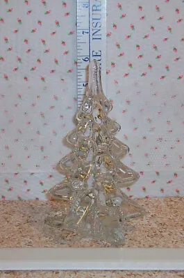 Vintage  6  Tall CLEAR BLOWN GLASS Christmas Tree • $15