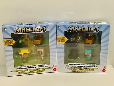 Minecraft Mob Head Minis.Lot Of 2 Village Spider Slaying SteveGolem NIB • $19.95