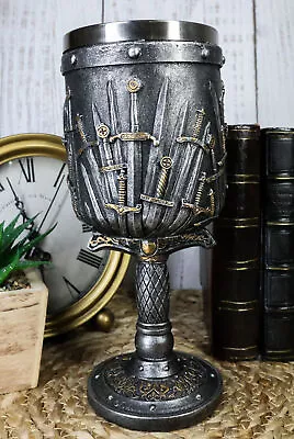 Medieval Iron Throne Of Valyrian Steel Swords Armory Wine Goblet Chalice 10oz • $66.78