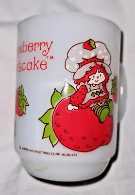 Strawberry Shortcake Vintage Coffee Mug Anchor Hocking Glass Cup • $14.99
