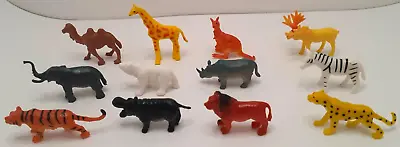 $9.76 • Buy Lot Of 12 Miniature  Molded Plastic Wild Animals 