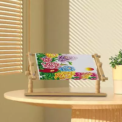 Wooden Quilting Frame Desktop Stand Adjustable For Craft Stitchwork Tapestry • £43.31