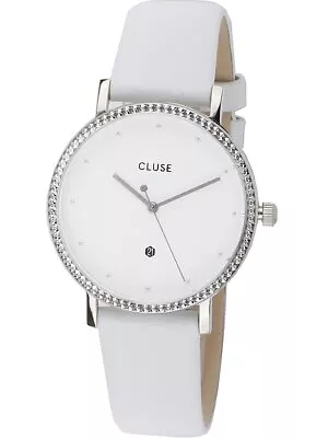 Womens Wristwatch CLUSE LA COURONNEMENT CL63003 Genuine Leather White Swarovski • $185.97